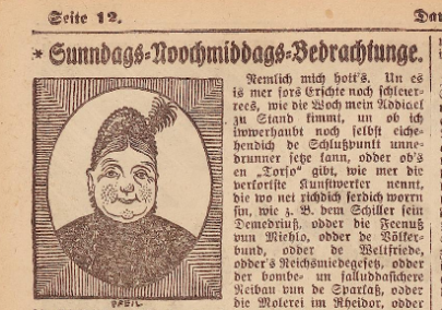 Gezeichnetes Porträt der Kunstfigur Bienchen Bimbernell