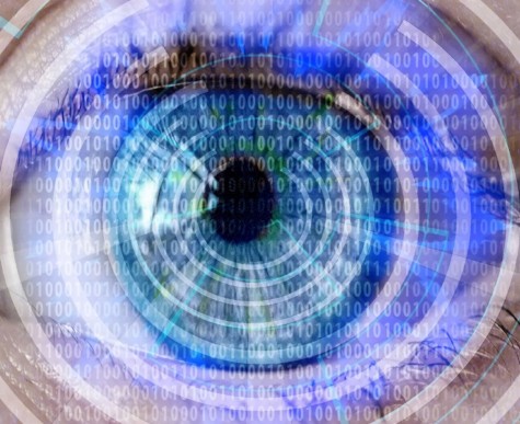 Daten im Focus - Auge/Pupille mit Daten