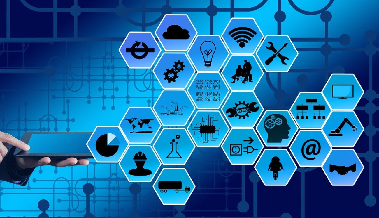 Tablet mit Forschungsicons