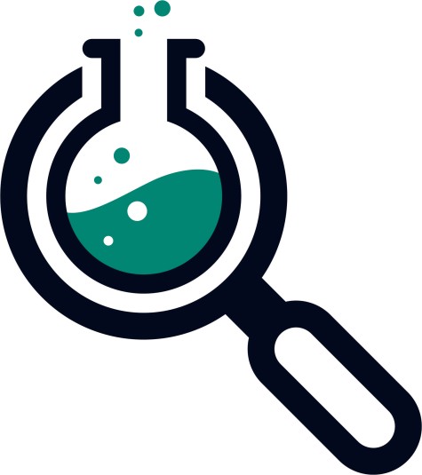 Stilisiertes mobiles Endgerät mit naturwissenschaftlichen Symbolen